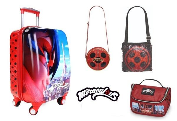 Mala Viagem Ladybug Ganhe 2 Bolsas Lateral + Necessaire Miraculous - Vermelho - 1