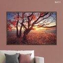 Ver imagem 2 de Quadro Decorativo - Arvore Sol Folhas Vermelhas Natureza Flnt111 - Vidro com Impressão Uv - 60x40cm