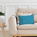 Ver imagem 2 de Kit 2 Capas para Almofada Drapeada Line T Retangular em Veludo Várias Cores Cor:azul Turquesa