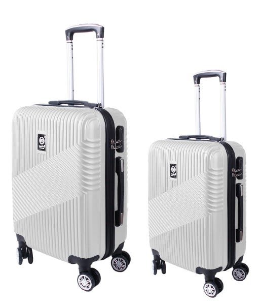 Kit Conjunto Mala Bordo e Grande 7003 Santino Viagem Expansor 360 Tsa - Branco - 1
