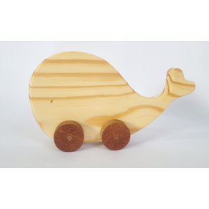 Baleia de Madeira Maciça. Brinquedo Artesanal e Decoração.