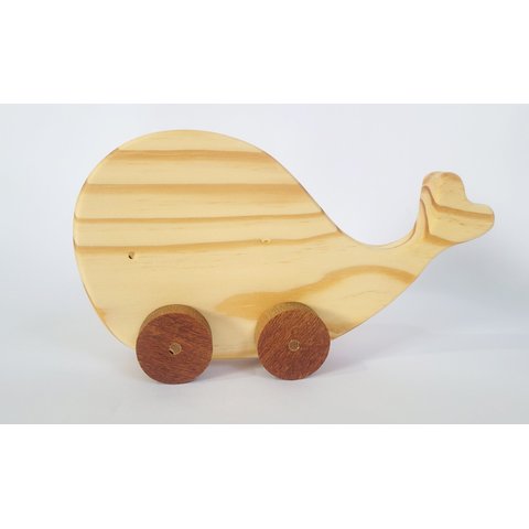 Baleia de Madeira Maciça. Brinquedo Artesanal e Decoração.