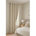 Ver imagem 1 de Cortina no Linho Flamê com Forro Cetim Marfim no Ilhós de 19mm