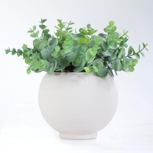 Arranjo de Eucaliptos Artificiais em Vaso Nude Fosco