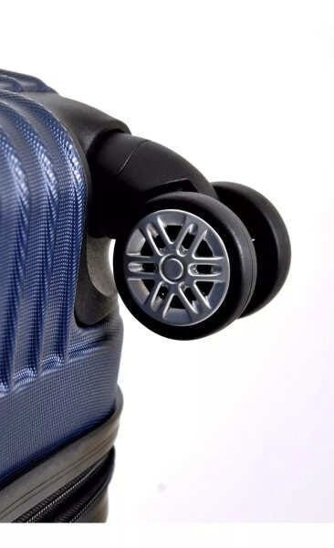Kit Conjunto Mala Bordo e Grande 7003 Santino Viagem Expansor 360 Tsa - Azul - 4