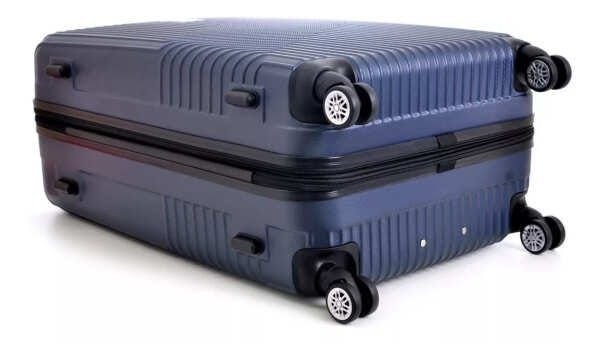 Kit Conjunto Mala Bordo e Grande 7003 Santino Viagem Expansor 360 Tsa - Azul - 11