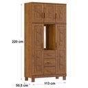 Ver imagem 2 de Guarda Roupa Capelinha Bipartido 5 Portas 3 Gavetas Linha Cobre 1273c Castanho Finestra