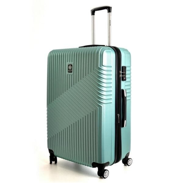 Kit Conjunto Mala Bordo e Grande 7003 Santino Viagem Expansor 360 Tsa - Verde - 2
