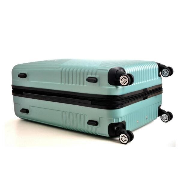 Kit Conjunto Mala Bordo e Grande 7003 Santino Viagem Expansor 360 Tsa - Verde - 8