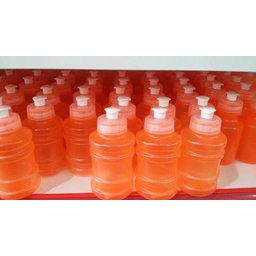 Kit 50 squeeze galão 300ml plástico laranja transparente - 5