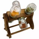 Ver imagem 4 de Porta Temperos Gourmet Giratório em Madeira Decor 6 Potes