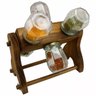 Porta Temperos Gourmet Giratório em Madeira Decor 6 Potes - 1