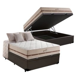 Cama Box com Baú Casal Marrom + Colchão de Molas Ensacadas - Anjos - Classic 22x188x138cm - 1