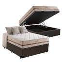 Ver imagem 1 de Cama Box com Baú Casal Marrom + Colchão de Molas Ensacadas - Anjos - Classic 22x188x138cm