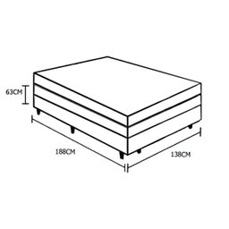 Base Box com Baú Casal Branco + Colchão de Molas Ensacadas - Anjos - Classic 22x188x138cm - 4
