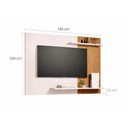 Ver imagem 3 de Painel Suspenso Mênfis para Sala com Detalhe Ripado e Organizador Cedro/off