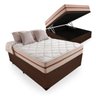 Base Box com Baú Casal Marrom + Colchão de Molas Ensacadas - Anjos - Classic 22x188x138cm - 1