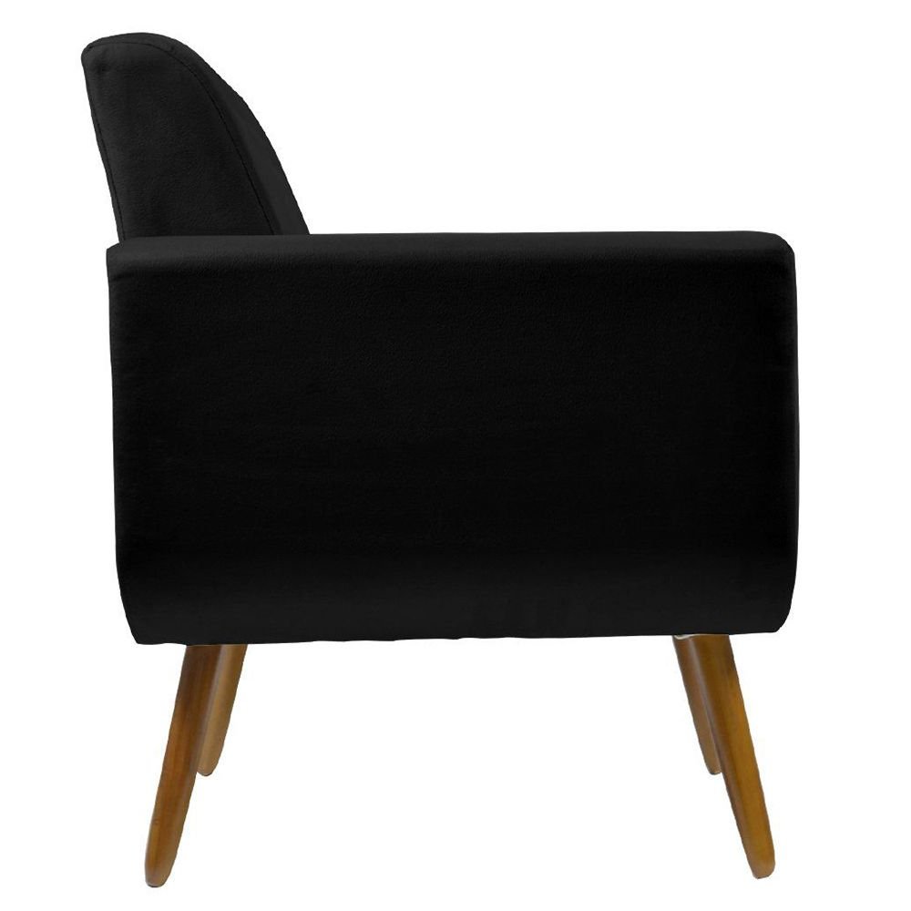 Poltrona Decorativa Cristal Suede Preto - Visalar Móveis - 3