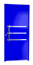 Ver imagem 1 de Porta Alumínio Lambril c/Friso c/Puxador e.Azul 80 Brimak