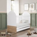 Ver imagem 3 de Berço Americano Quarto Infantil Mini Cama 3 em 1 Rainbow Branco/Jequitibá H02 - D'Rossi