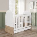 Ver imagem 2 de Berço Americano Quarto Infantil Mini Cama 3 em 1 Rainbow Branco/Jequitibá H02 - D'Rossi