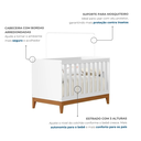 Ver imagem 6 de Quarto de Bebê Completo 3 Peças com Berço Minicama 2 em 1, Cômoda e Guarda Roupa 4 Portas em MDF Flip Branco Fosco