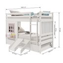 Ver imagem 4 de Treliche Infantil com Janela Escorregador e Cortina Madeira Maciça Branco/ Rosa Housin