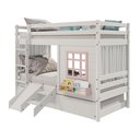 Ver imagem 2 de Treliche Infantil com Janela Escorregador e Cortina Madeira Maciça Branco/ Rosa Housin