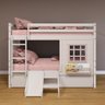 Treliche Infantil com Janela Escorregador e Cortina Madeira Maciça Branco/ Rosa Housin - 1