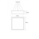 Ver imagem 2 de Lustre Pendente Madeira Quadrado 30x30cm - 2 Luzes E27 - Freijó