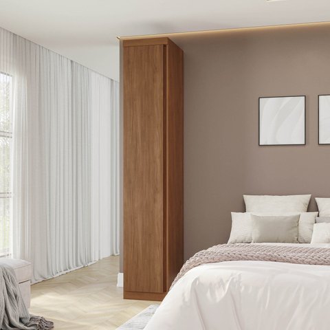 Guarda-Roupa Planejado 41cm com Porta Arani CabeCasa MadeiraOriginals Marrom/Cinamomo