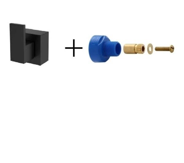 Acabamento black fosco quadrado registro de pressão e gaveta deca + adaptador de conversão para regi - 1