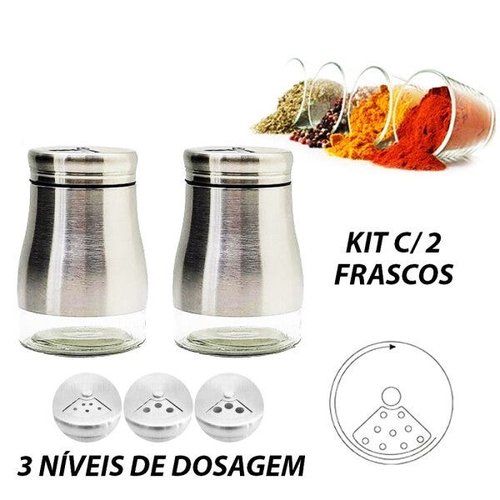 Frascos De Especiarias Com Tampas De Bambu 300 Ml