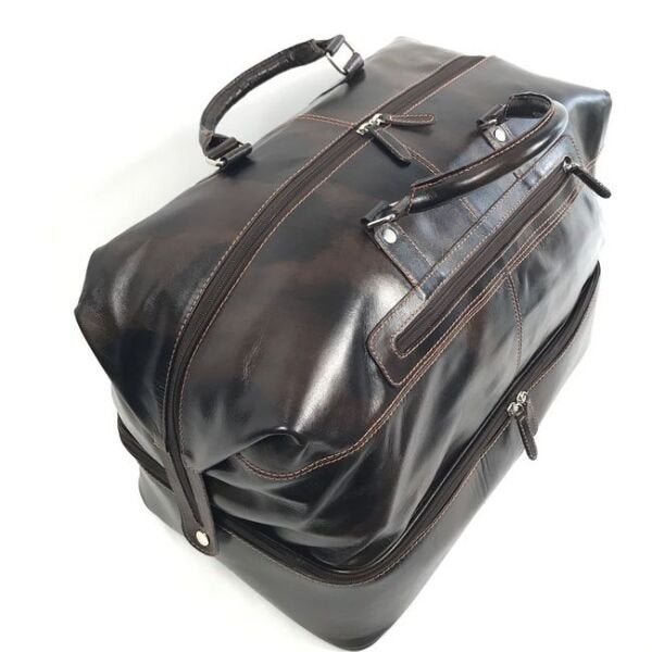 Bolsa De Viagem De Mão em Couro Cor Marrom HP057 | HAMISH - 11