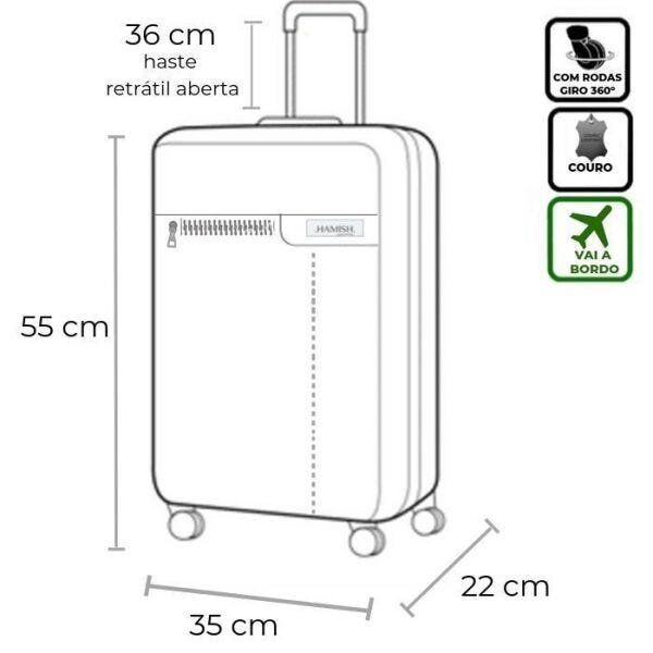 Mala Viagem A Bordo de Couro Preta com Rodas Hp308 - 8