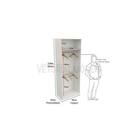 Armário Arara Dupla M20 100% Mdf (closet Lojas Organizador)