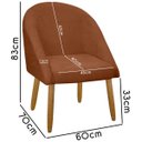 Ver imagem 4 de Banqueta Poltrona Lua Bouclê Ideal para Sala Penteadeira ou Salão:terracota