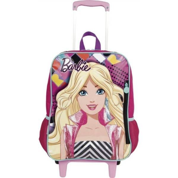 Mochila Grande de Rodinha com Alça de Barbie - Sestini - Fúcsia - 1