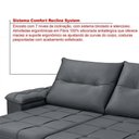 Ver imagem 3 de Sofá Dallas Reclinável e Retrátil Dallas 3 Lugares Veludo Aconchegante Império Chumbo 163