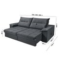 Ver mais imagens de Sofá Dallas Reclinável e Retrátil Dallas 3 Lugares Veludo Aconchegante Império Chumbo 163