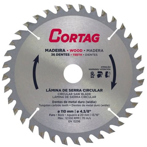 Disco de Serra Circular 185mm 36 Dentes Cortag - 61448