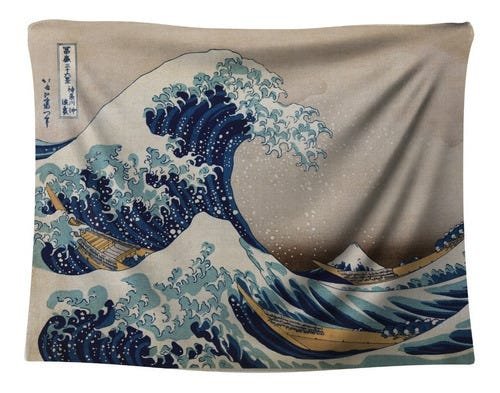 Tapeçaria de Parede Katsushika Hokusai Grande Onda Fuji 2,00m x 1,50m - 1