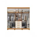 Ver imagem 6 de Guarda Roupa Casal Virtus 6 Portas de Bater 4 Gavetas MDP Cinamomo Off White com Espelho 220cm