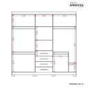 Ver imagem 2 de Guarda Roupa Casal Virtus 6 Portas de Bater 4 Gavetas MDP Cinamomo Off White com Espelho 220cm