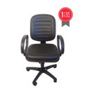 Ver imagem 1 de Cadeira de Escritório Diretor Tescaro Reforçada Gomada Braços Corsa - Sintético Preto