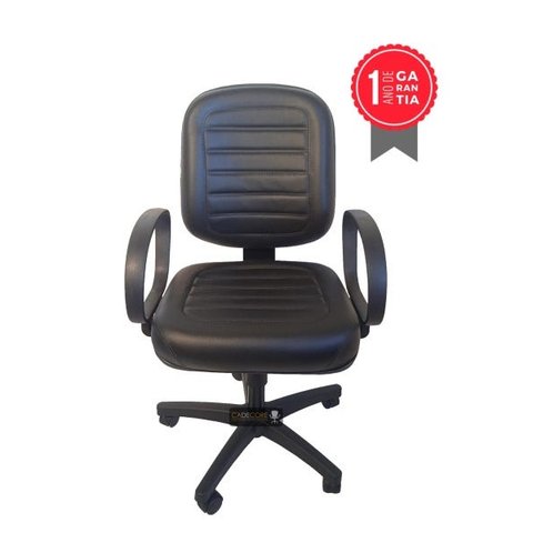 Cadeira de Escritório Diretor Tescaro Reforçada Gomada Braços Corsa - Sintético Preto