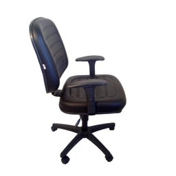 Cadeira de Escritório Diretor Tescaro Reforçada Gomada Braços Regulaveis - Sintético Preto - 2