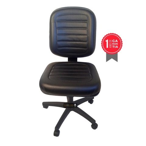 Cadeira de Escritório Diretor Tescaro Reforçada Gomada sem Braços - Sintético Preto