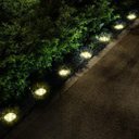 Ver imagem 2 de Luminárias Solar 8 LEDs Branco Quente 4 Unidades Jardim Escada Corredor Gramado