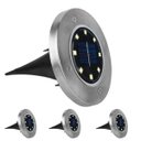 Ver imagem 1 de Luminárias Solar 8 LEDs Branco Quente 4 Unidades Jardim Escada Corredor Gramado